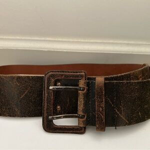 Women’s Distressed Brown Leather Belt